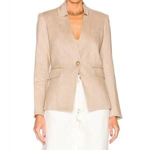 NEW VERONICA BEARD upcollar dickey jacket in beige